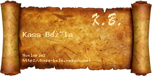 Kass Béla névjegykártya