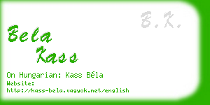 bela kass business card